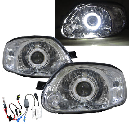 CrazyTheGod Accent/Verna LC รุ่นที่ 2 ของซีดาน Facelift Sedan 4D Guide LED Angel-Eye Projector Headlights Chrome for HYUNDAI LHD