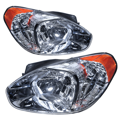 CrazyTheGod Accent/Verna MC Third generation 2005-2011 Sedan/Hatchback 3D/4D Clear Headlight Headlamp Chrome US for HYUNDAI LHD