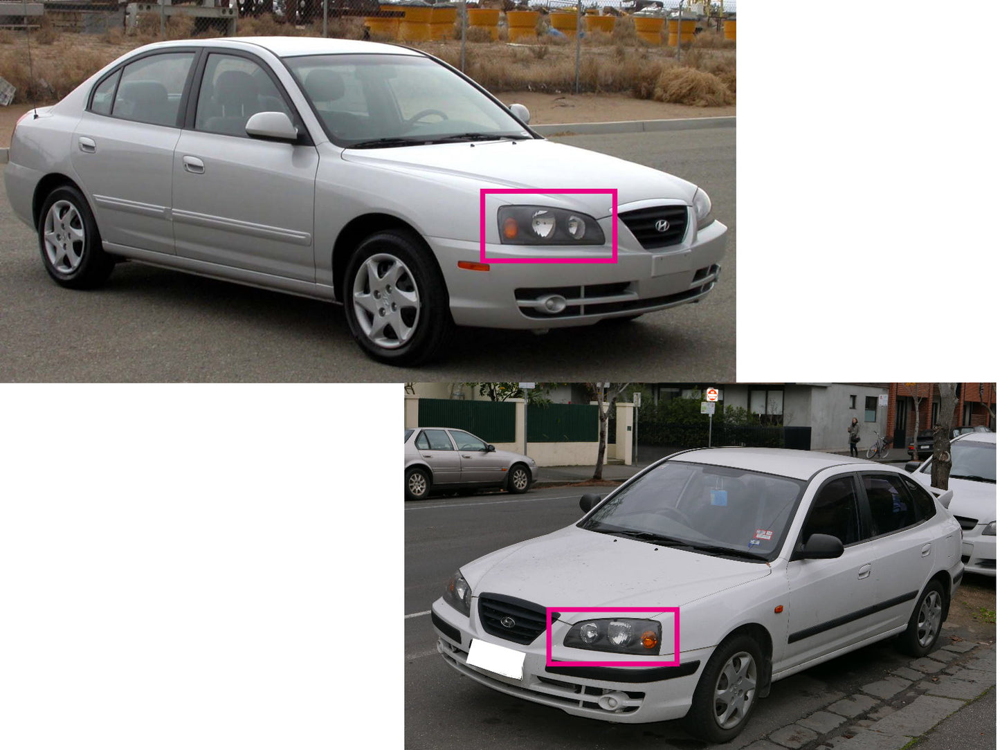 CrazyTheGod Elantra XD thế hệ thứ ba 2004-2006 FACELIFT Sedan/Hatchback 4D/5D COB Đèn pha Projector Đèn pha màu đen cho HYUNDAI LHD