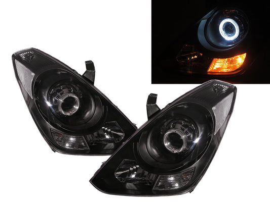 CrazyTheGod H300 TQ Thế hệ thứ hai 2007-2017 Minibus/VAN 4D Guide LED Angel-Eye Projector Headlight Đèn pha màu đen cho HYUNDAI RHD