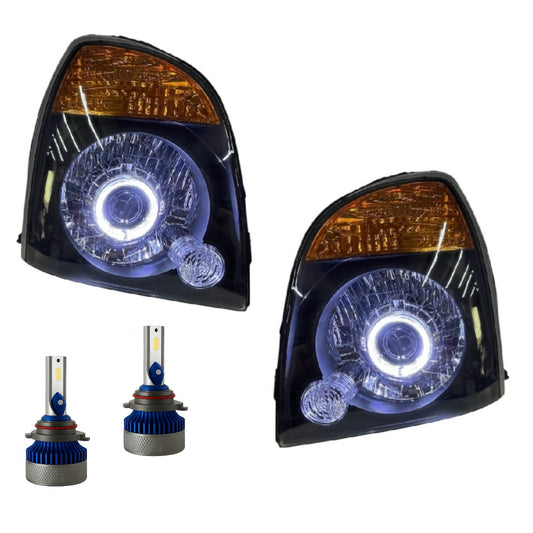 CrazyTheGod Porter Fourth generation 2004-2020 Guide LED Angel-Eye Headlight Headlamp W/O Motor Black EU for HYUNDAI RHD