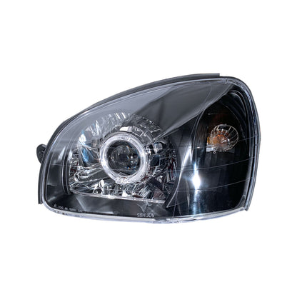 CrazyTheGod Santa FE SM thế hệ đầu tiên 2003-2006 Facelift Wagon 5D Guide LED Angel-Eye Projector HID Headlight Đèn pha đen EU V2 cho HYUNDAI LHD