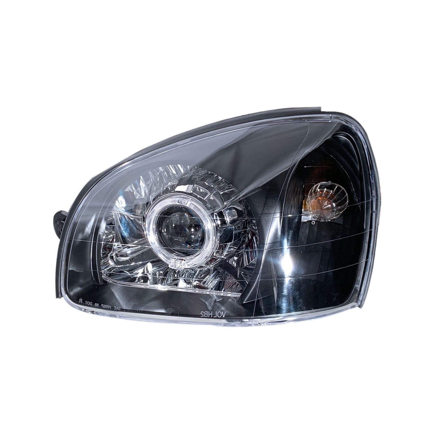 CrazyTheGod Santa FE SM thế hệ đầu tiên 2003-2006 Facelift Wagon 5D Guide LED Angel-Eye Projector HID Headlight Đèn pha đen EU V2 cho HYUNDAI RHD