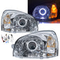 CrazyTheGod Santa FE SM First generation 2000-2006 Wagon 5D Guide LED Angel-eye Projector Headlight Headlamp Chrome for HYUNDAI RHD