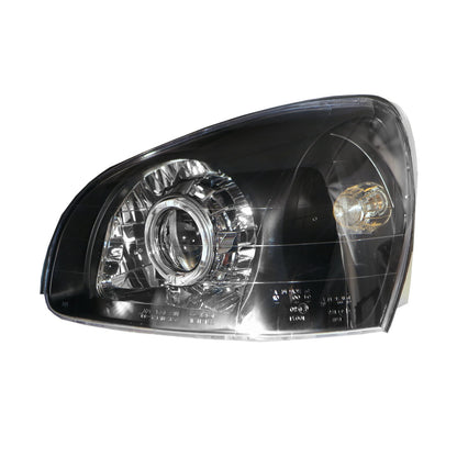 CrazyTheGod Santa FE SM thế hệ đầu tiên 2003-2006 FACELIFT Wagon 5D Guide LED Angel-Eye Projector Headlight Đèn pha màu đen US cho HYUNDAI RHD