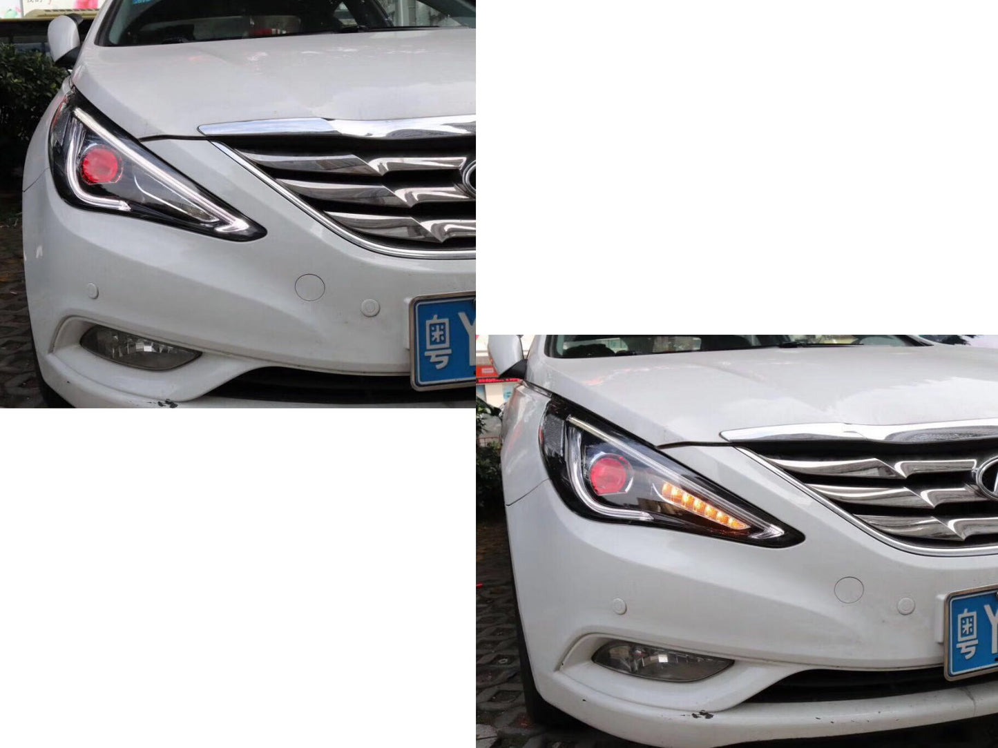 CrazyTheGod SONATA YF Sixth generation 2009-2014 Sedan 4D Bi-Projector LED Dynamic Turn Signal Headlight Headlamp Black for HYUNDAI RHD