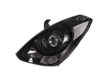 CrazyTheGod Starex Royale TQ ไฟหน้าโปรเจคเตอร์ LED Angel-Eye สำหรับรถมินิบัส/รถตู้ 4D Guide รุ่นที่สอง ปี 2007-2017 สีดำ สำหรับ HYUNDAI RHD