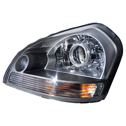CrazyTheGod Tucson JM First generation 2004-2009 SUV 5D Guide LED Angle-Eye Projector HID Headlight Headlamp Dark Gray for HYUNDAI LHD