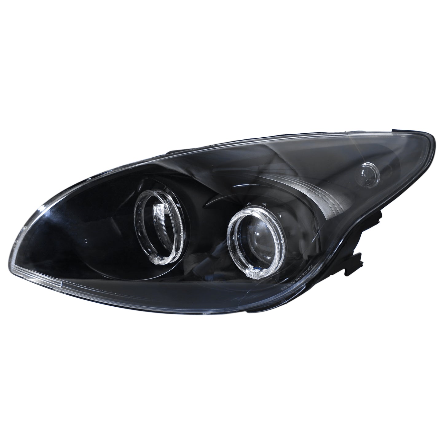 CrazyTheGod i30 FD thế hệ đầu tiên 2007-2012 Hatchback 5D Guide LED Angle-Eye Projector Headlight Đèn pha màu đen cho HYUNDAI RHD