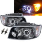 CrazyTheGod Matrix Thế hệ thứ tư 2001-2004 Hatchback tiền nâng cấp 5D Đèn pha LED Angel-Eye Đèn pha màu đen cho INOKOM RHD