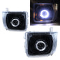 CrazyTheGod ELF 700P N-SERIES NKR NPR NQR NPS Sixth generation 2007-Present Truck Guide LED Angel-Eye Projector Headlight 12V W/O Motor Headlamp Black for ISUZU RHD