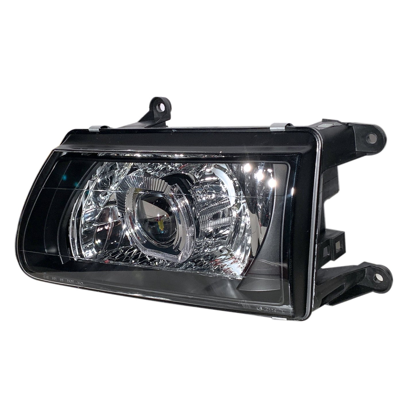 CrazyTheGod Amigo Second generation 2000-2002 Facelift SUV 3D/5D Guide LED Angel-Eye Projector Headlight Headlamp Black for ISUZU LHD