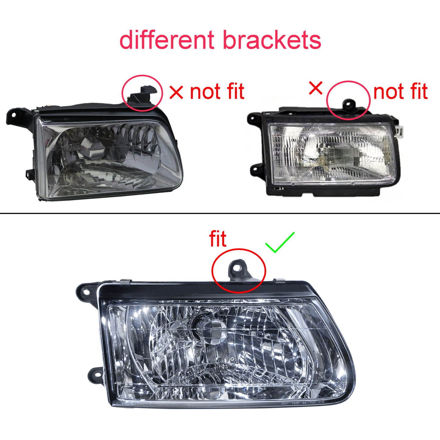 CrazyTheGod Amigo Thế hệ thứ hai 2000-2002 Facelift SUV 3D/5D Đèn pha LED Angel-Eye Projector Đèn pha màu đen cho ISUZU RHD