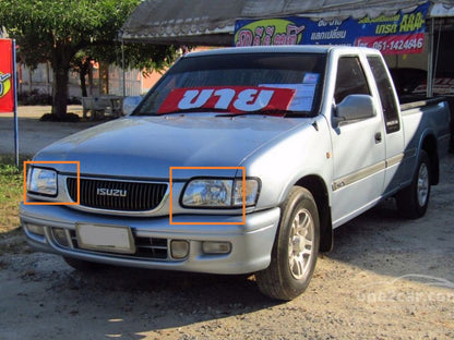 CrazyTheGod Dragon Eye 1996-1999 Pickup 4D Guide LED Angel-Eye Projector ไฟหน้า HID โครเมียมสำหรับ ISUZU LHD