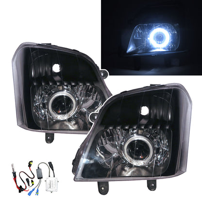 CrazyTheGod KB First generation 2004-2007 Pre-Facelift Pickup 2D/4D Guide LED Angel-Eye Projector HID Headlight Headlamp Black for ISUZU LHD