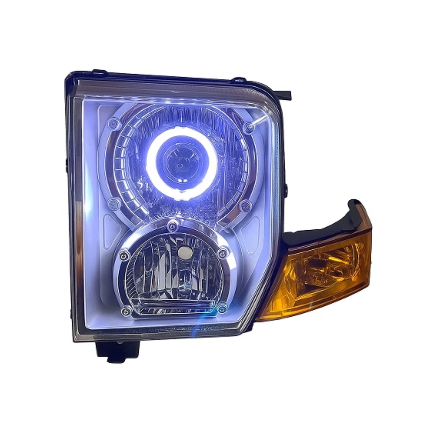 CrazyTheGod Commander 2006-2010 Guide LED Angel-Eye Projector Headlight Headlamp Black for JEEP LHD