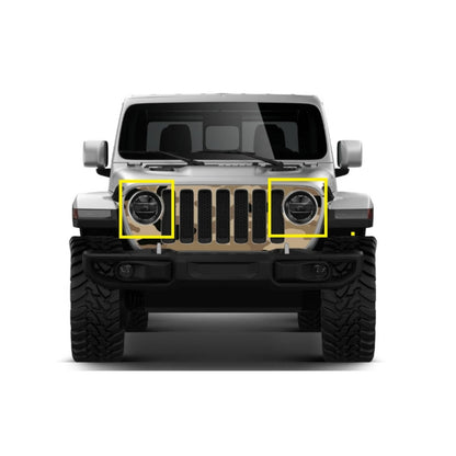 nullCrazyTheGod Gladiator 2018-Present OE Headlight Headlamp Chrome for JEEP