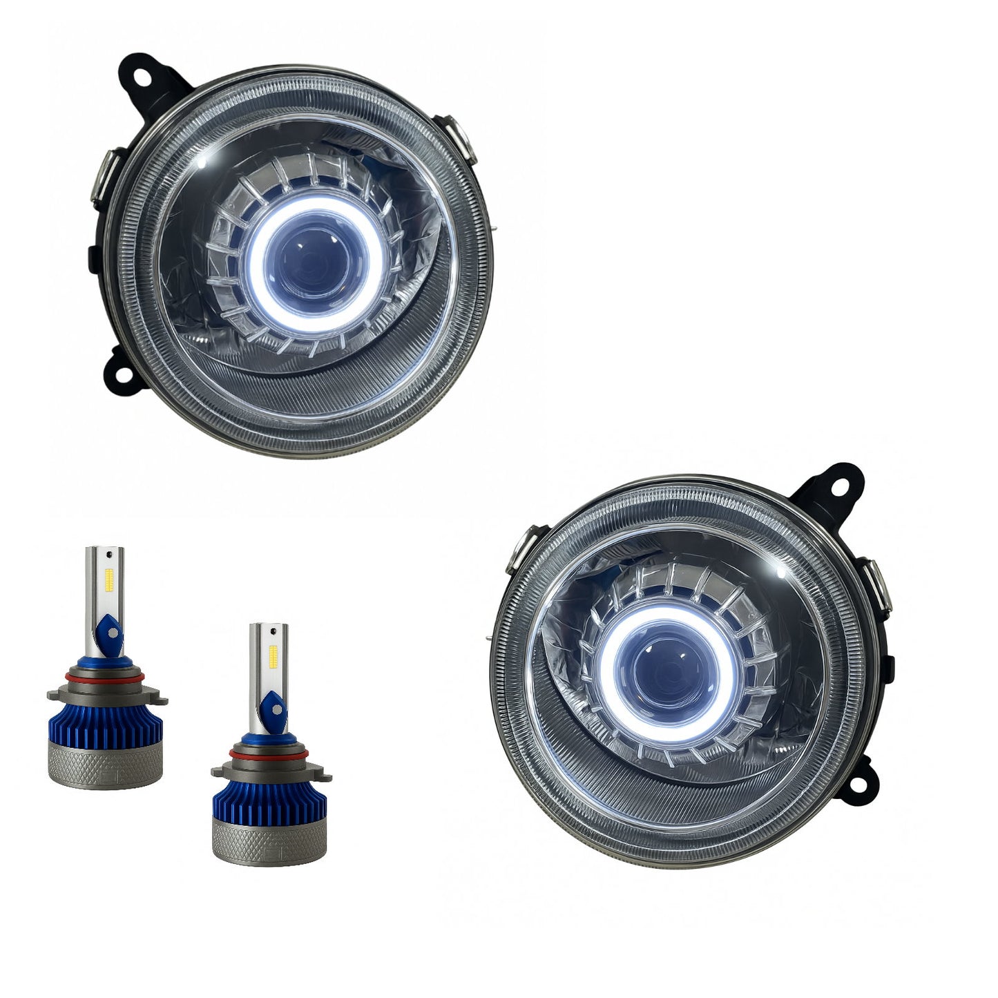 CrazyTheGod Patriot 2007-2015 Guide LED Angel-Eye Projector Headlight Headlamp Chrome for JEEP RHD