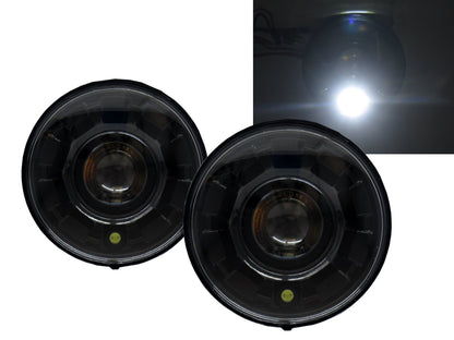 Đèn pha LED Halo Projector CrazyTheGod Motorcycles màu đen cho Harley Davidson LHD