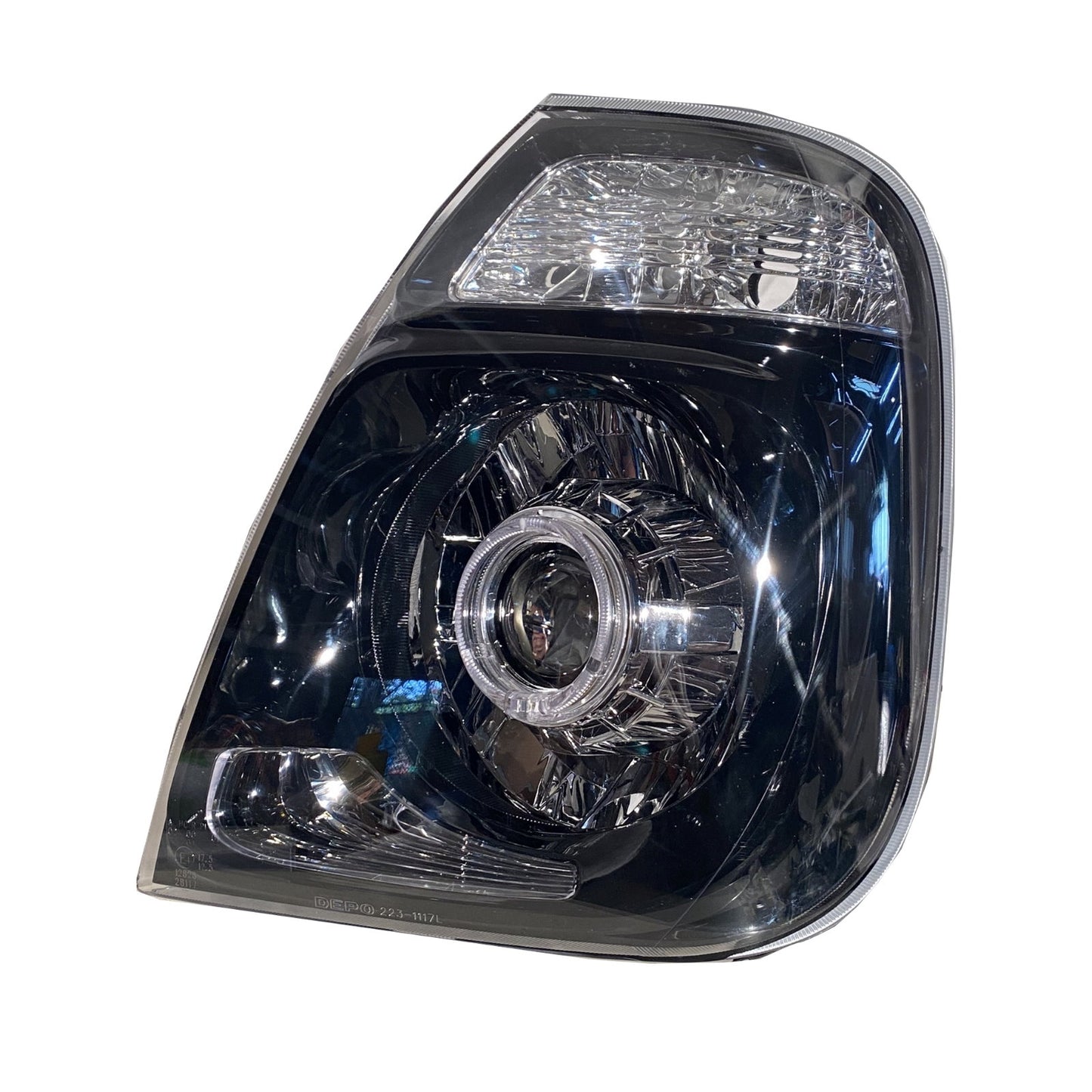 CrazyTheGod Bongo 2012-Present VAN Guide LED Angel-Eye Projector Headlight Headlamp Black for KIA RHD