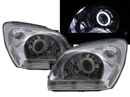 CrazyTheGod Sportage JE/KM Second generation 2004-2008 PRE-FACELIFT SUV 5D CCFL Projector Headlight Headlamp Chrome for KIA RHD