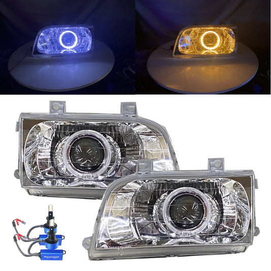 CrazyTheGod Sportage NB Thế hệ đầu tiên 1998-2002 SUV/Hatchback 3D/5D Đèn pha LED Angel-Eye 3D Đèn pha mạ crôm cho KIA LHD