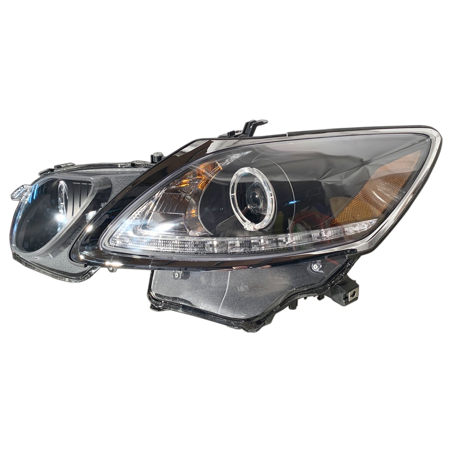 CrazyTheGod GS350 GS450h S190 Third generation 2006-2011 Sedan 4D Guide LED Angel-Eye D4S W/ Ballast Headlight Headlamp Black for LEXUS RHD