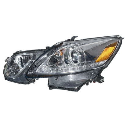 CrazyTheGod GS350 GS450h S190 Thế hệ thứ ba 2006-2011 Sedan 4D Guide LED Angel-Eye D4S W/ Ballast Headlight Đèn pha mạ crôm cho LEXUS RHD