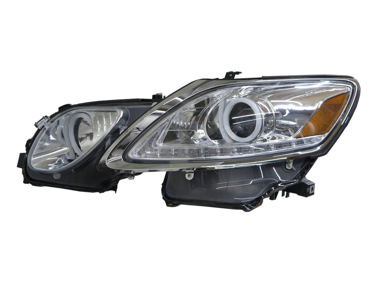 CrazyTheGod GS350 GS450h S190 Third generation 2006-2011 Sedan 4D Cotton Halo HID D4S Headlight Headlamp Chrome for LEXUS LHD