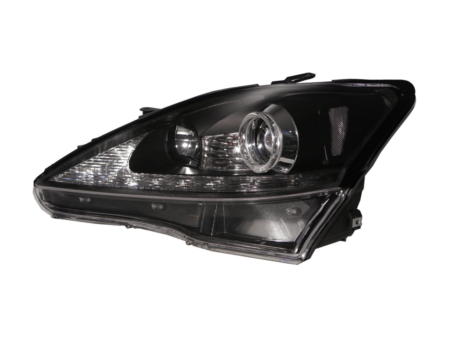 CrazyTheGod IS IS250/IS350 XE20 Second generation 2006-2009 PRE-FACELIFT Sedan/Convertible 2D/4D Guide LED Angel-Eye Projector Halogen Headlight Headlamp Black V1 for LEXUS RHD