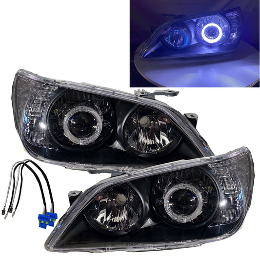 CrazyTheGod IS IS200/IS300 XE10 First generation 1999-2005 Sedan 4D Guide LED Angel-Eye Projector HID Headlight Headlamp Black for LEXUS LHD