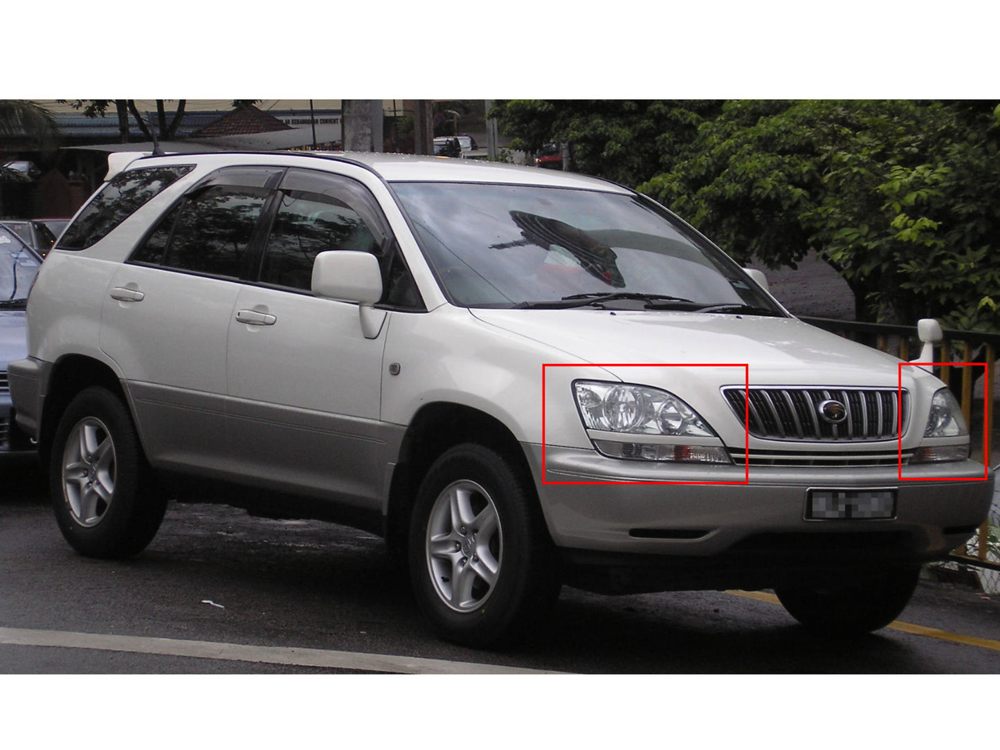 CrazyTheGod RX300 UX10 Thế hệ đầu tiên 1999-2003 SUV 5D CCFL Đèn pha Đèn pha màu đen cho LEXUS LHD