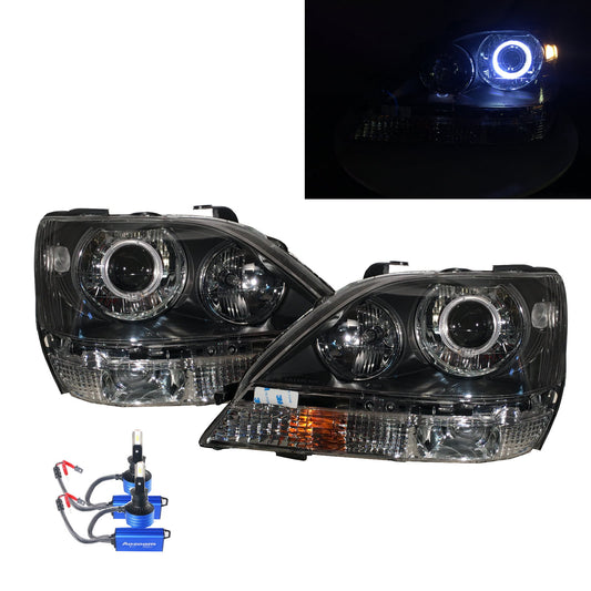 Đèn pha LED Angel-Eye Projector LED CrazyTheGod Storm 2012-2015 RV Guide màu đen cho Fleetwood LHD