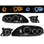 CrazyTheGod SC-seires SC300/SC400 Z30 First generation 1992-2000 Coupe 2D Guide LED Angel-Eye Projector Headlight Headlamp Black V2 for LEXUS RHD