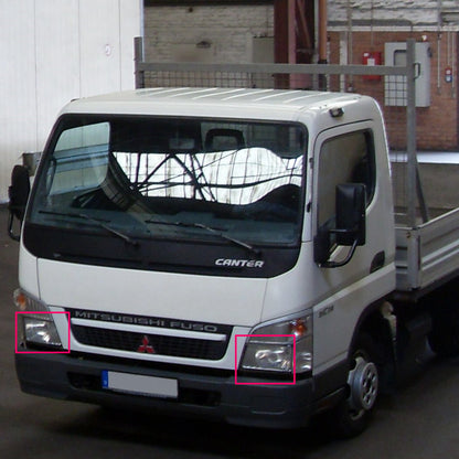 CrazyTheGod Fuso Canter FE7?8 ไฟหน้ารถบรรทุก 2D แบบใส รุ่นที่ 7 ปี 2005-2009 สีโครเมียม สำหรับ Mitsubishi LHD