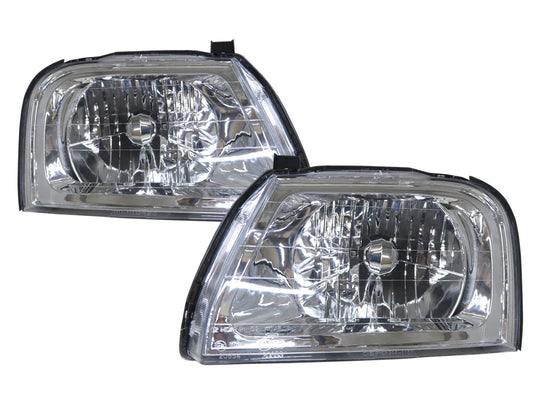 CrazyTheGod Colt 1996-2001 Wagon/Pickup 2D/4D/5D Clear Headlight Headlamp Chrome V2 for Mitsubishi RHD