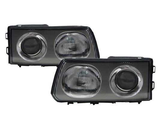 CrazyTheGod Delica L300 1993-present VAN 4D Projector Glass Headlight Headlamp Chrome for Mitsubishi LHD