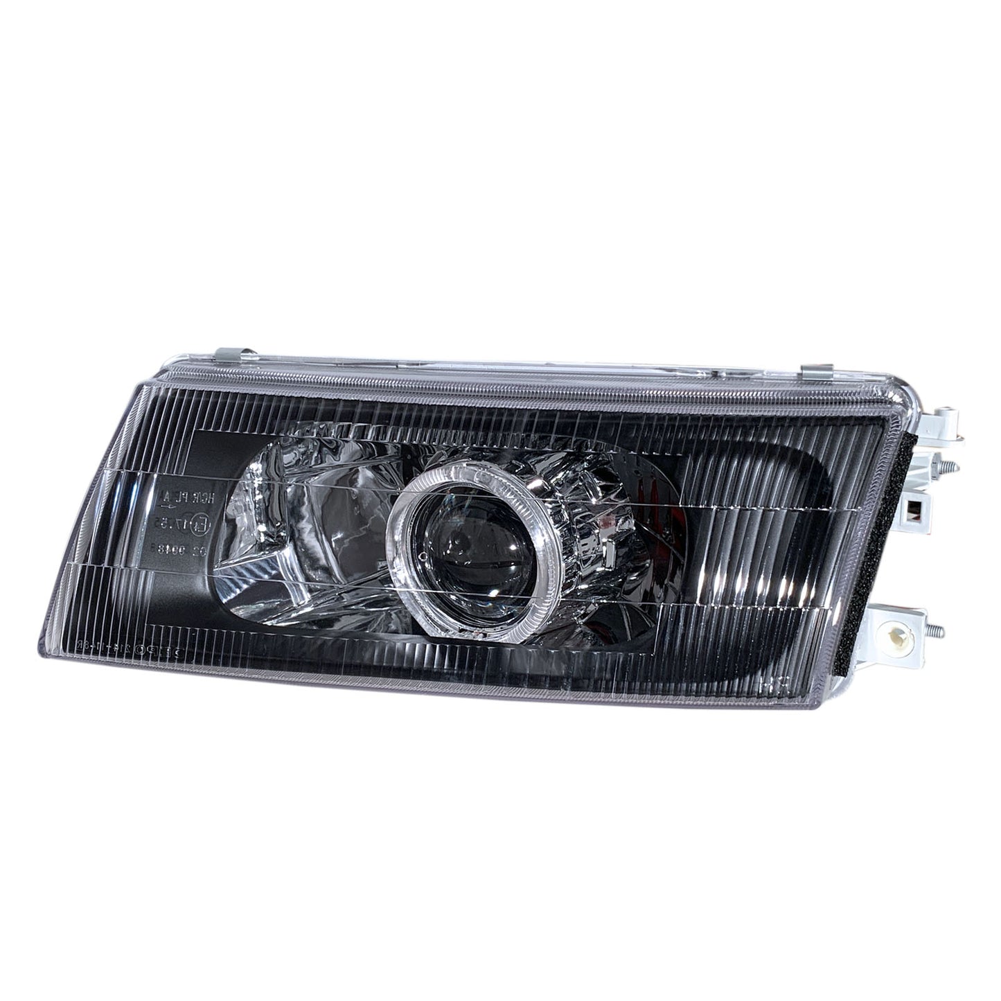 CrazyTheGod Lancer EVO EVOLUTION EVO 5 Fifth generation 1998-1999 Sedan 4D Guide LED Angel-Eye Projector HID Headlight Headlamp Black V2 for Mitsubishi LHD