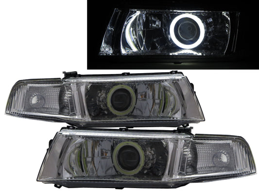 CrazyTheGod LANCER EVOLUTION EVO 5 Fifth generation 1998-1999 Sedan 4D COB Projector Headlight Headlamp Chrome for Mitsubishi RHD