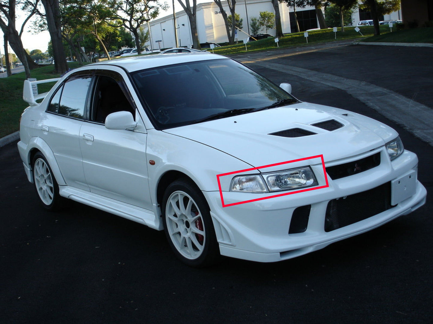 CrazyTheGod LANCER EVOLUTION EVO 6 รุ่นที่ 6 รถเก๋ง 4 ประตู 1998-2001 ไฟหน้าแบบใส สีดำ สำหรับ Mitsubishi LHD