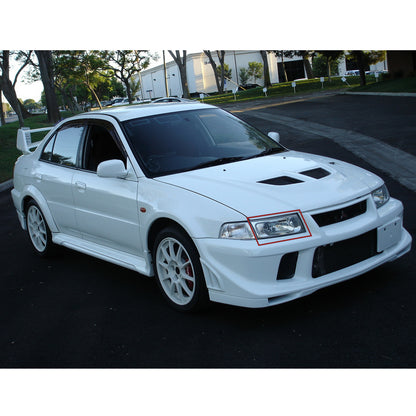 CrazyTheGod Lancer EVO EVOLUTION EVO 6 Sixth generation 1998-2001 Sedan 4D Guide LED Angel-Eye Projector HID Headlight Headlamp Chrome V2 for Mitsubishi LHD