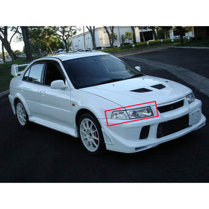 CrazyTheGod LANCER EVOLUTION EVO 6 Sixth generation 1998-2001 Sedan 4D Guide LED Angel-Eye Projector Headlight Headlamp Black V2 for Mitsubishi LHD