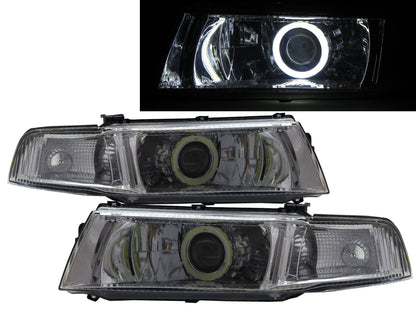 CrazyTheGod LANCER EVOLUTION EVO 6 Sixth generation 1998-2001 Sedan 4D COB Projector Headlight Headlamp Chrome for Mitsubishi LHD