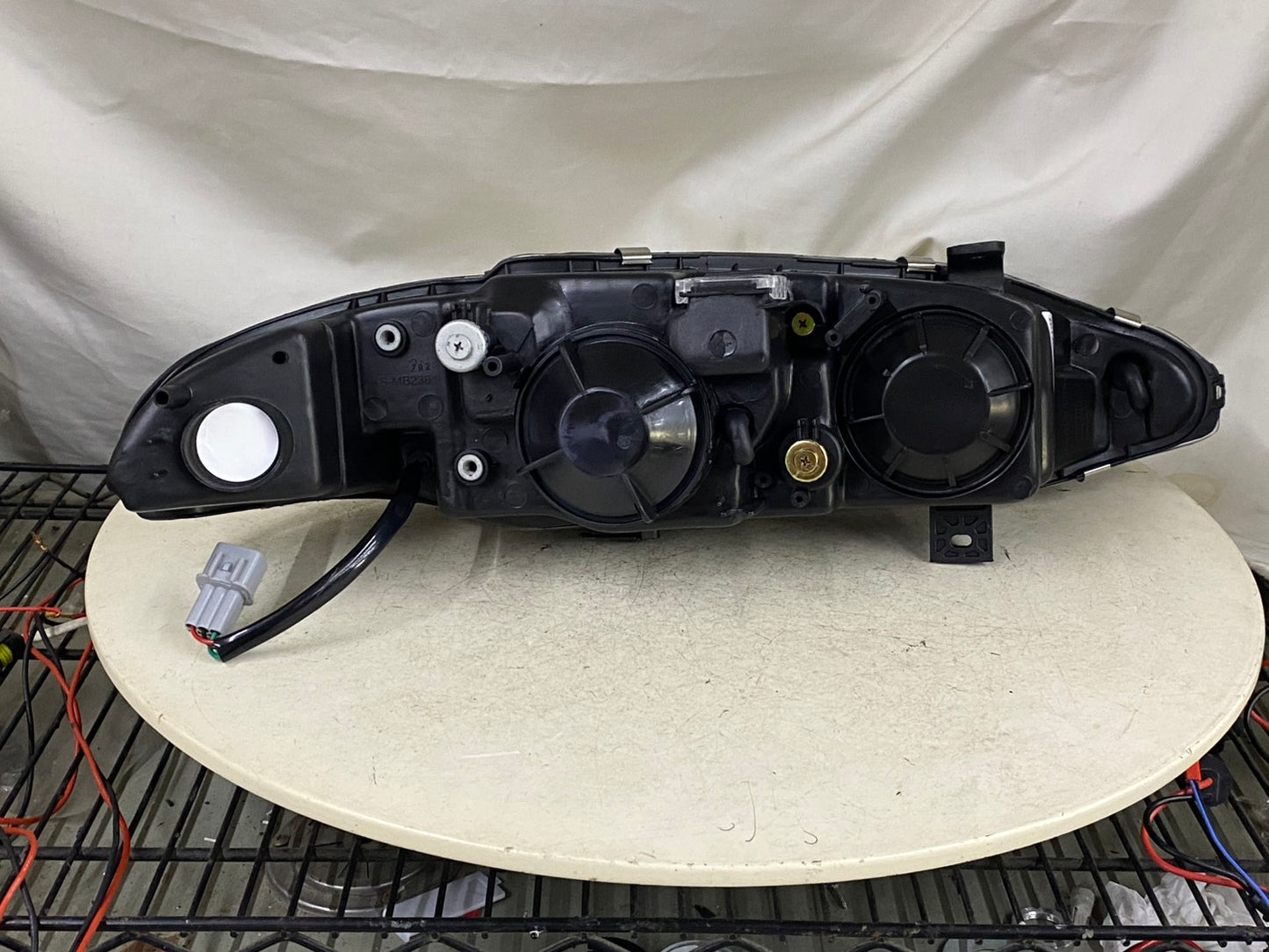 CrazyTheGod 1997-1999 2D OE Headlight Headlamp Black for Mitsubishi LHD