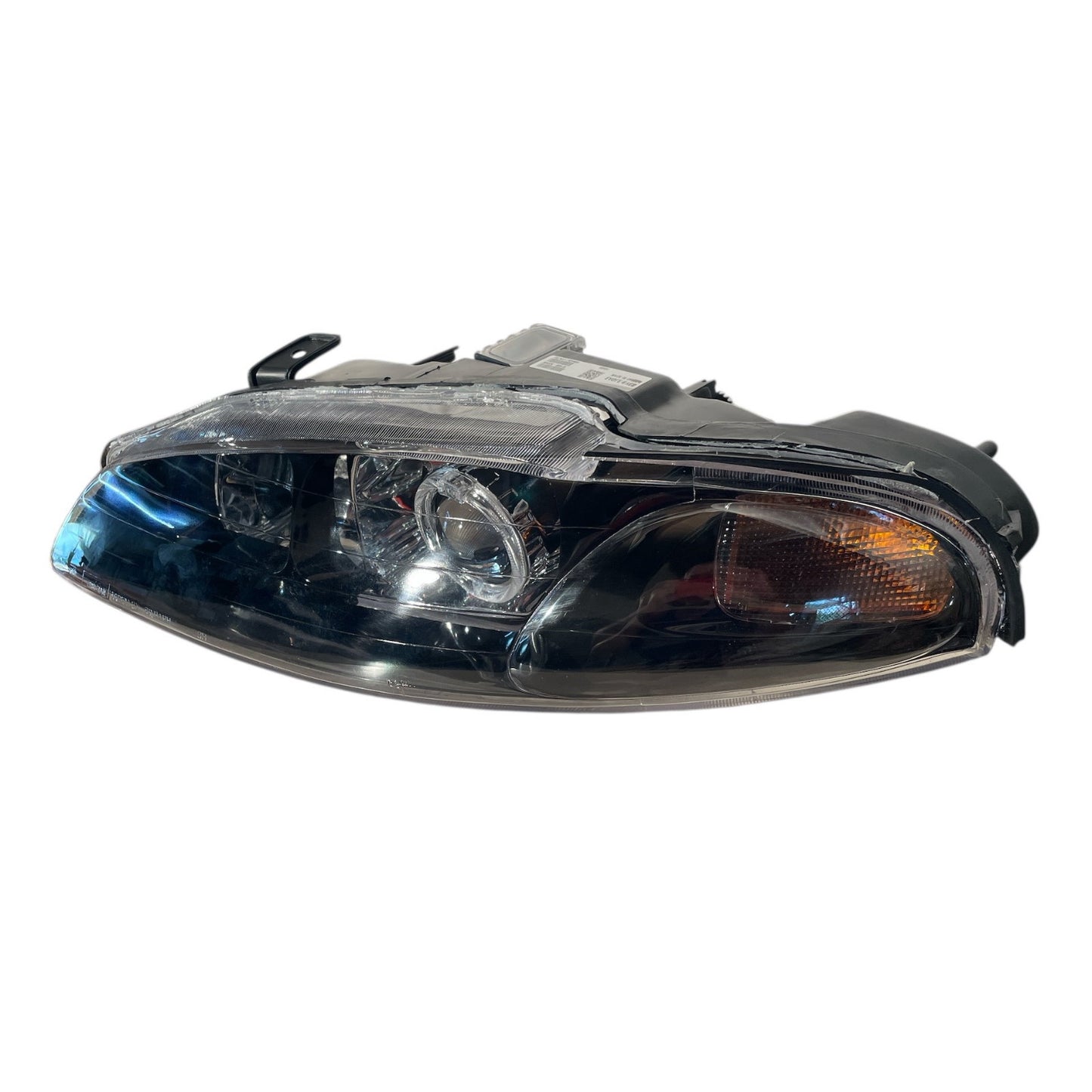 CrazyTheGod Eclipse 1997-1999 Guide LED Angel-Eye Projector Headlight Headlamp Black V1 for Mitsubishi LHD