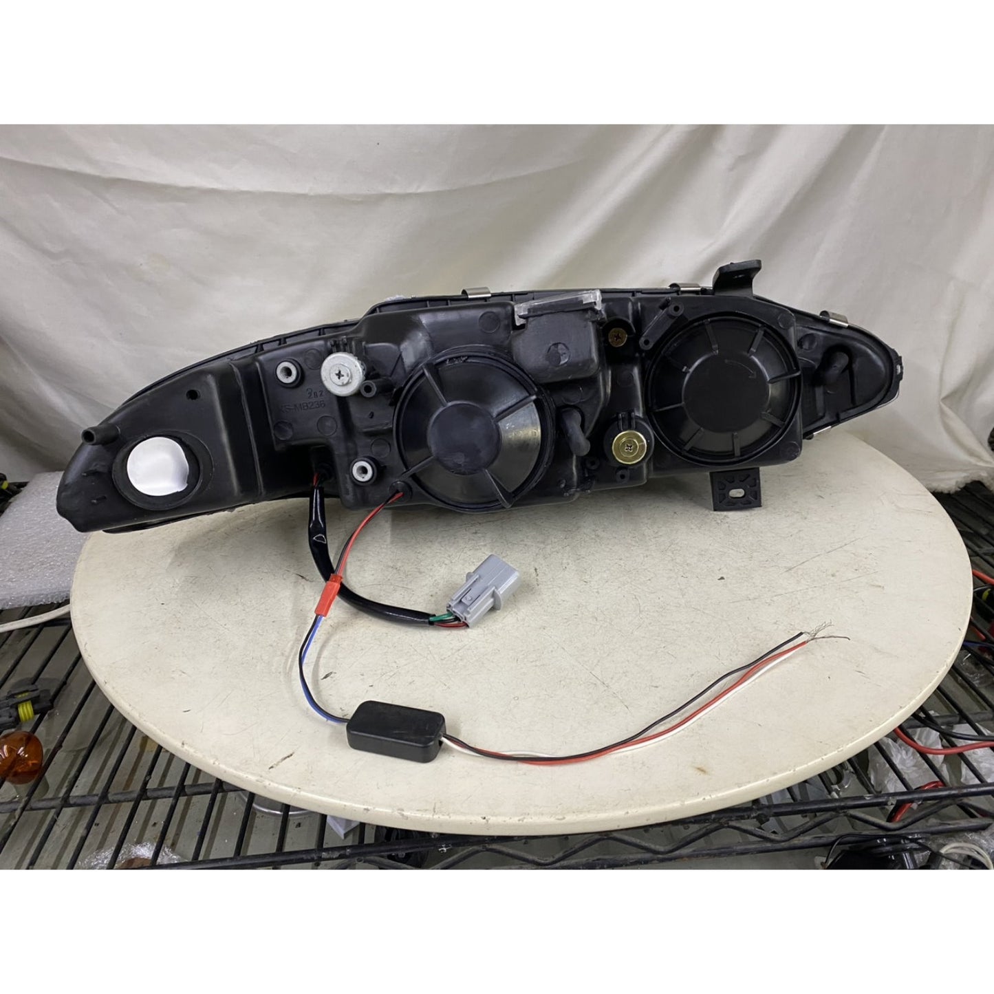 CrazyTheGod Eclipse 1997-1999 Guide LED Angel-Eye Projector Headlight Headlamp Black V1 for Mitsubishi RHD