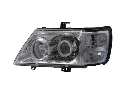 CrazyTheGod Jolie 2001-2003 Wagon/Truck 2D/5D Guide LED Angel-Eye Projector Headlight Headlamp Chrome for Mitsubishi LHD