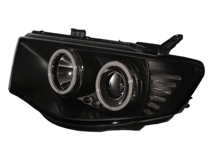 CrazyTheGod L200 2005-2014 Pickup Truck/Ute/Bakkie 2D/4D LED Halo Projector Headlight Headlamp Black for Mitsubishi RHD