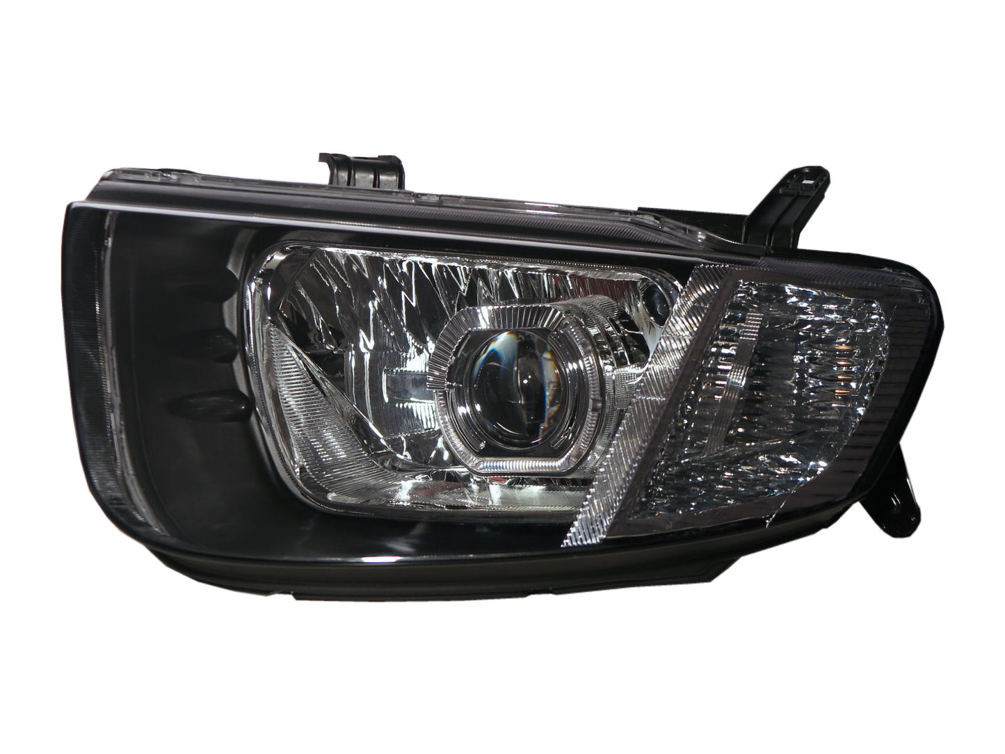 CrazyTheGod L200 Fourth generation 2005-2009 Pickup 2D Ubar Projector Headlight Headlamp Black for Mitsubishi LHD