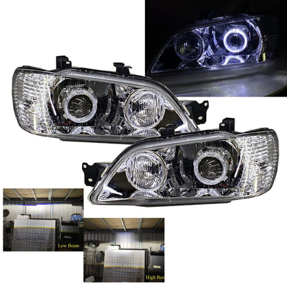 CrazyTheGod Lancer CEDIA/CG 2001-2003 Wagon/Sedan 4D/5D Guide LED Angel-Eye Projector Headlight Headlamp Chrome EU for Mitsubishi RHD